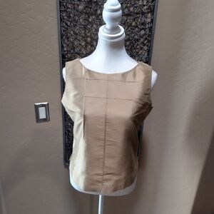 Preview Collection Dupioni Silk Gold Top with Back Buttons